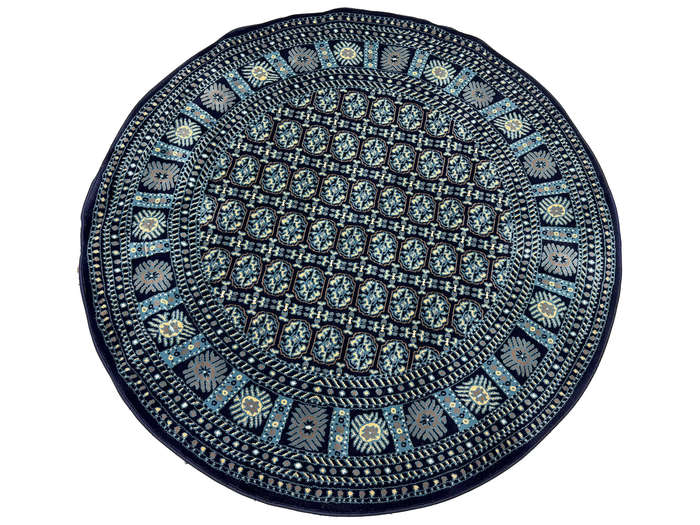 Incredible Navy Bukhara Round Carpet 200 x 200 CM