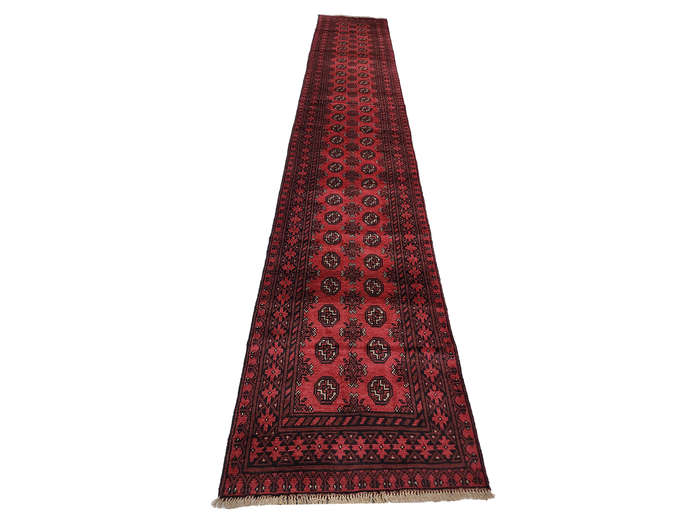 Beautiful 5 Meter Red Afghan Handmade Runner 476 x 77 CM