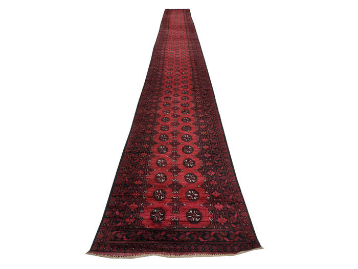 Fine Red Afghan Carpet 954 x 80 cm