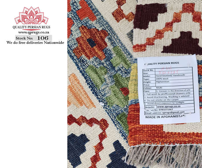 Stunning Afghan Handwoven Choubi Kilim 250 x 175 CM