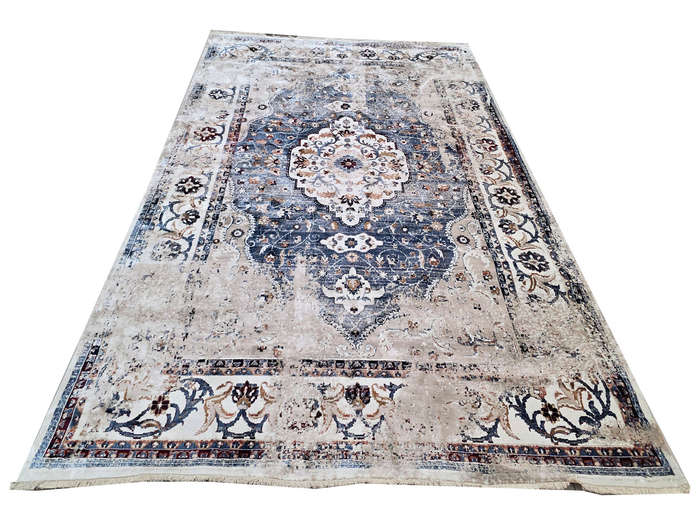 Blue Vintage Style Carpet 340 x 240 cm (3.5x2.5m)