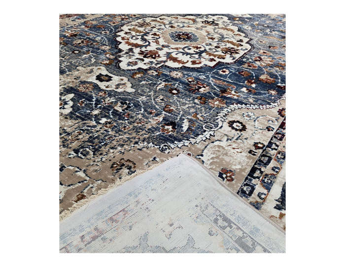 Blue Vintage Style Carpet 340 x 240 cm (3.5x2.5m)