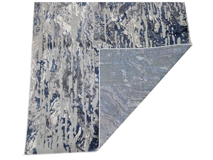 Modern Grey and Blue Machine Made Carpet 230 x 160 CM