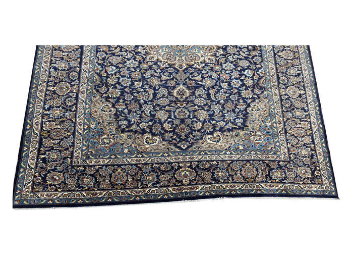 Gorgeous Pre-loved Navy Kashan Carpet 416 x 290cm