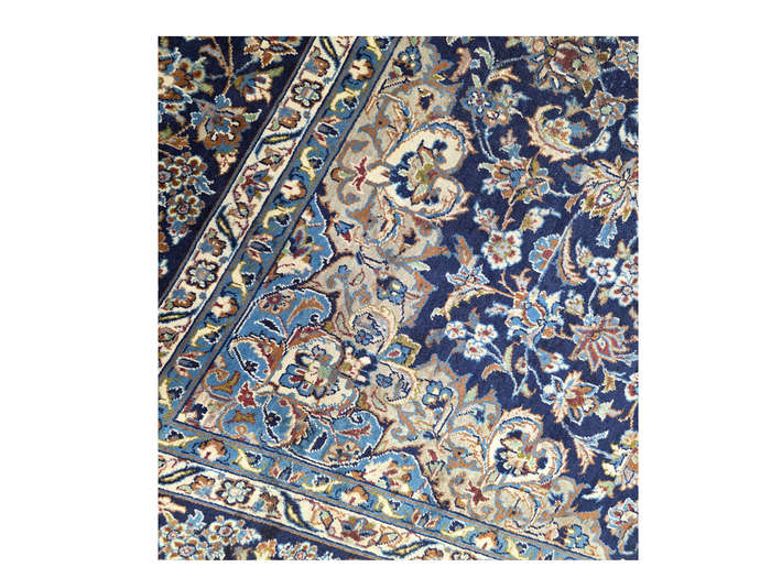 Gorgeous Pre-loved Navy Kashan Carpet 416 x 290cm