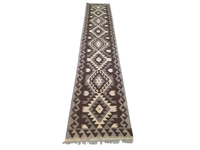 Beautiful 4 Meter Afghan Natural Kilim Runner 395 x 80 CM