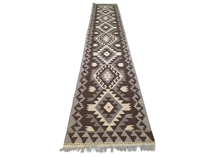 Beautiful 4 Meter Afghan Natural Kilim Runner 395 x 80 CM