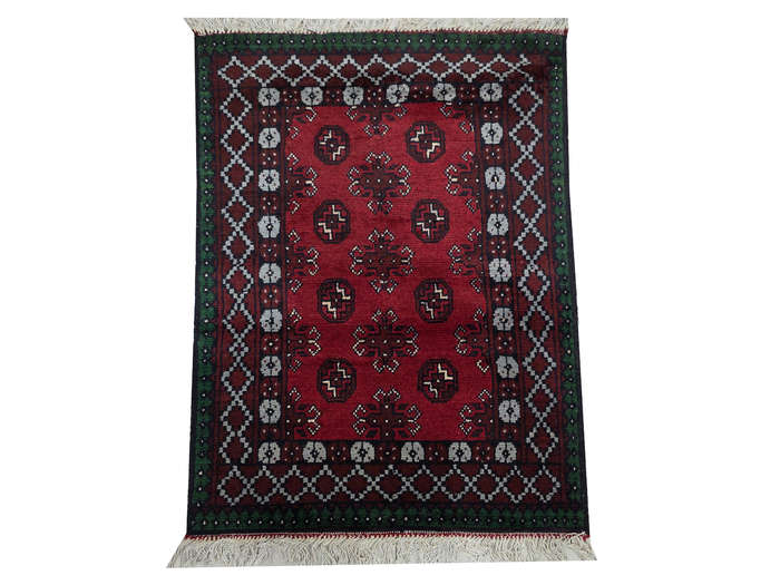 Gorgeous Hand-knotted Kunduz Bukhara Carpet 110 x 79 cm
