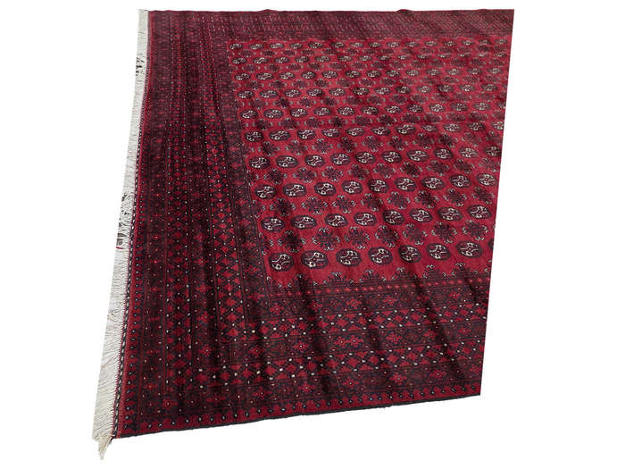 Stunning Afghan Turkman Bukhara Design Carpet 389 x 292 CM