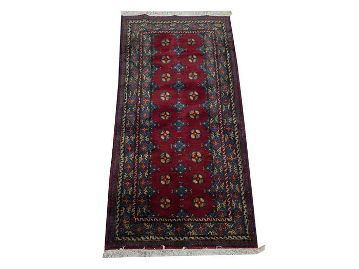 Fine Hand-knotted Kunduz Bukhara Carpet 198 X 90 cm