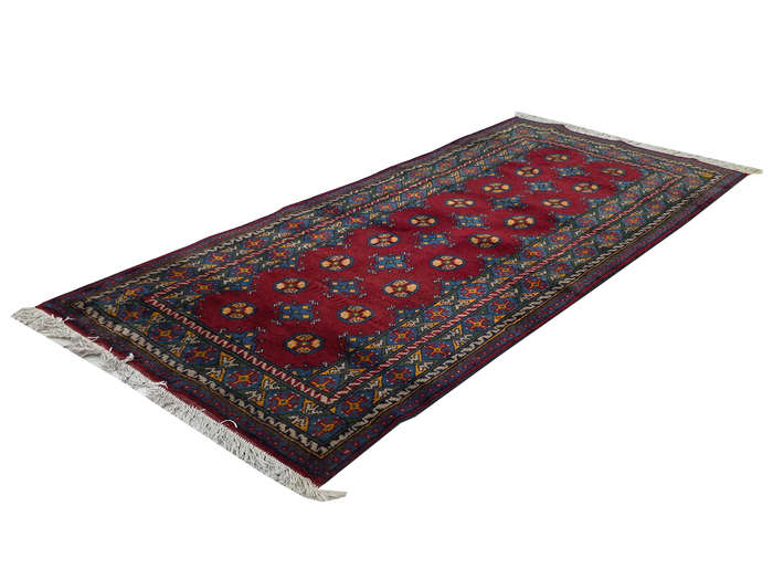 Fine Hand-knotted Kunduz Bukhara Carpet 198 X 90 cm