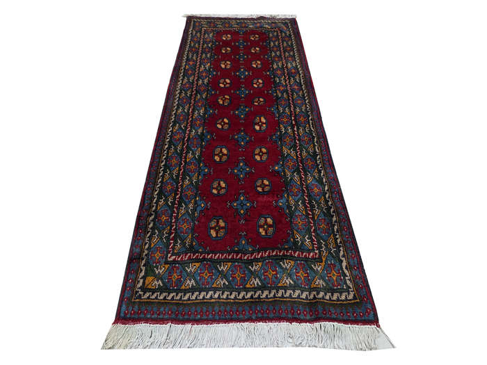 Fine Hand-knotted Kunduz Bukhara Carpet 198 X 90 cm