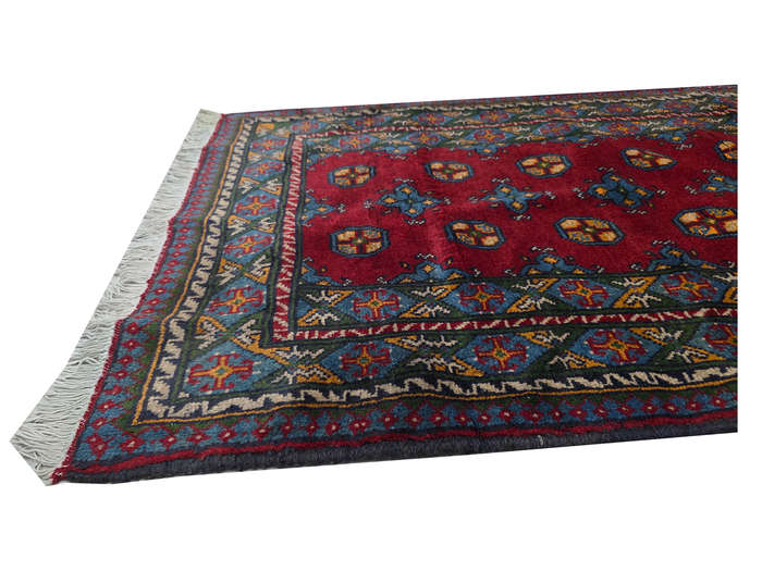 Fine Hand-knotted Kunduz Bukhara Carpet 198 X 90 cm