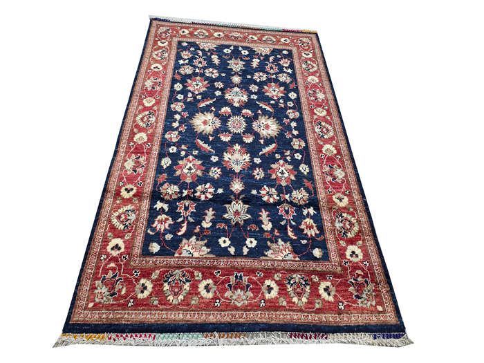 Fine Blue Afghan Ariana Handmade Carpet  181 x 124 cm