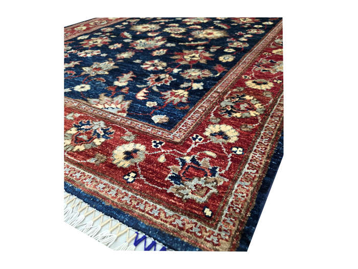 Fine Blue Afghan Ariana Handmade Carpet  181 x 124 cm