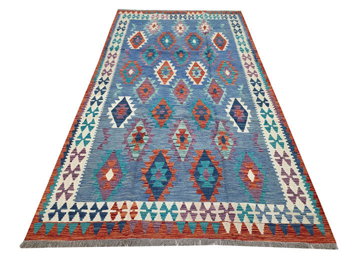 Fine Handwoven woolen Choubi Kilim Rug 292 x 200cm