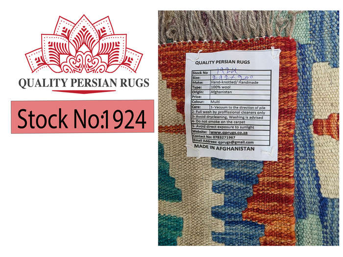 Fine Handwoven woolen Choubi Kilim Rug 292 x 200cm