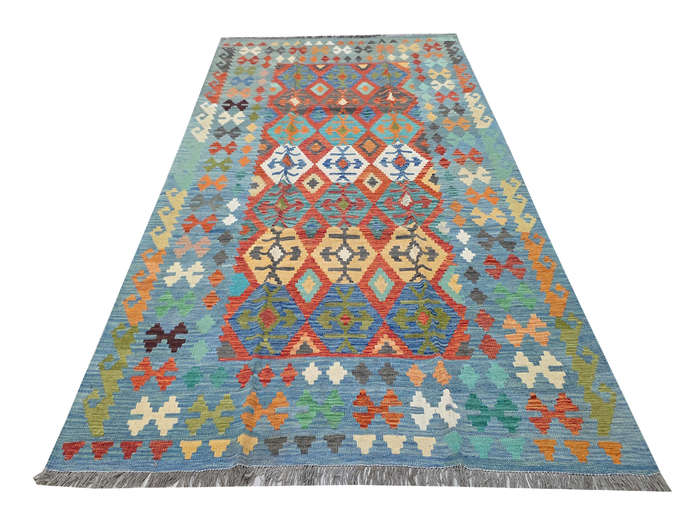 Gorgeous Handwoven woolen Choubi Kilim Rug 291 x 206cm