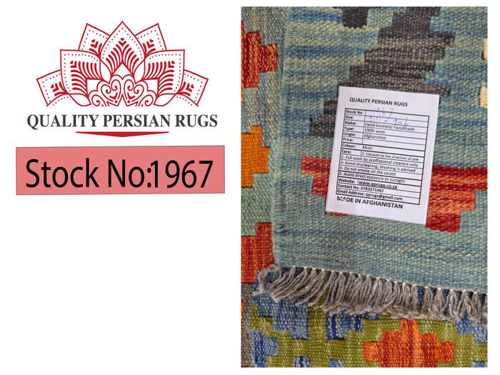 Gorgeous Handwoven woolen Choubi Kilim Rug 291 x 206cm