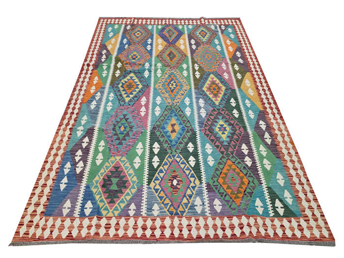 Stunning Handwoven woolen Choubi Kilim Rug 312 x 251cm