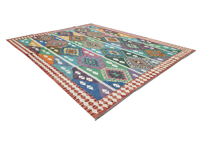 Stunning Handwoven woolen Choubi Kilim Rug 312 x 251cm