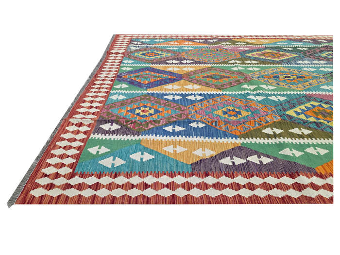 Stunning Handwoven woolen Choubi Kilim Rug 312 x 251cm