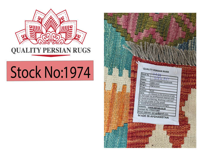 Stunning Handwoven woolen Choubi Kilim Rug 312 x 251cm
