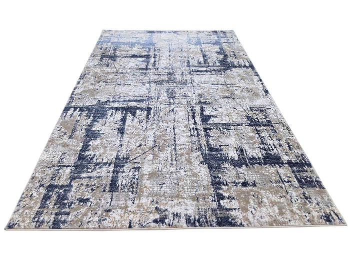 Stunning Modern Grey-Blue Machine Made Carpet 290 x 200 CM