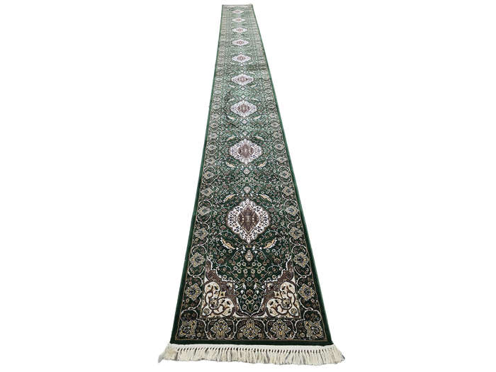 8 Meter Green Persian Style Machine Made Runner 800 x 80 CM