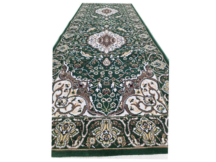 8 Meter Green Persian Style Machine Made Runner 800 x 80 CM