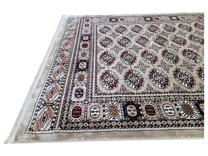 Beige Bukhara Design Machine Made Carpet 290 x 200 CM