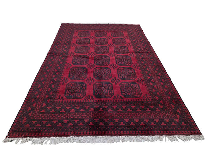 Gorgeous Red Afghan Elephant Foot Design Carpet 294 x 196 CM
