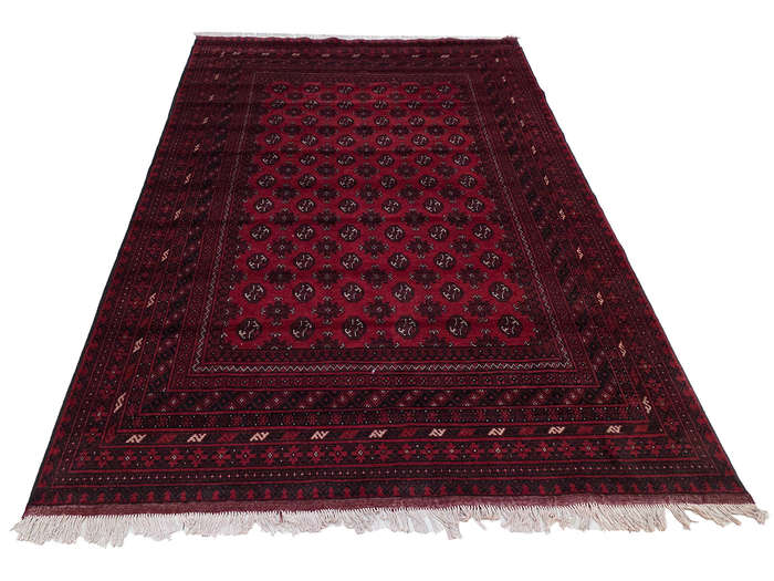 Stunning Red Afghan Bukhara Design Carpet 295 x 200 CM