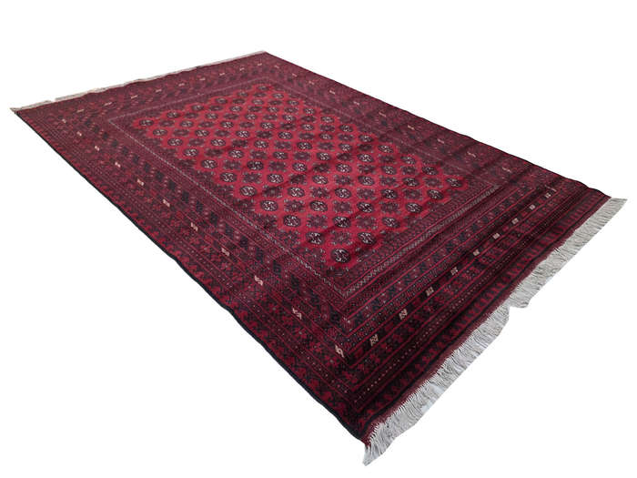 Stunning Red Afghan Bukhara Design Carpet 295 x 200 CM
