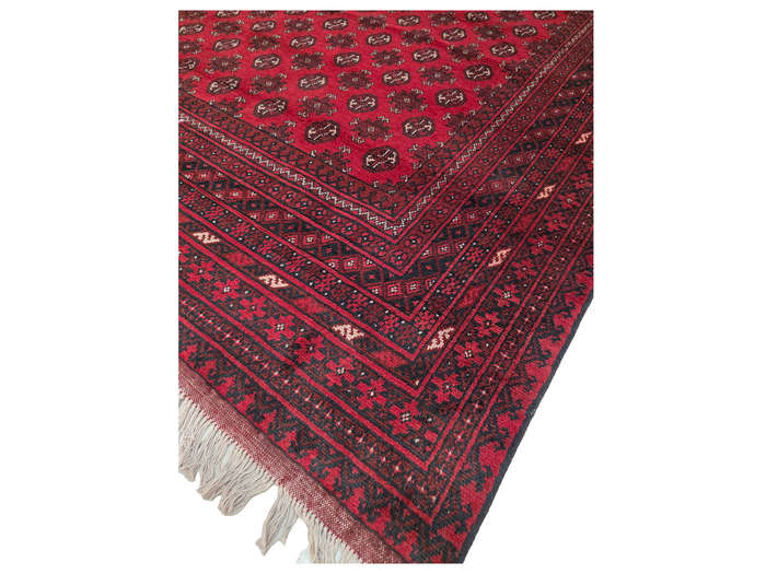 Stunning Red Afghan Bukhara Design Carpet 295 x 200 CM