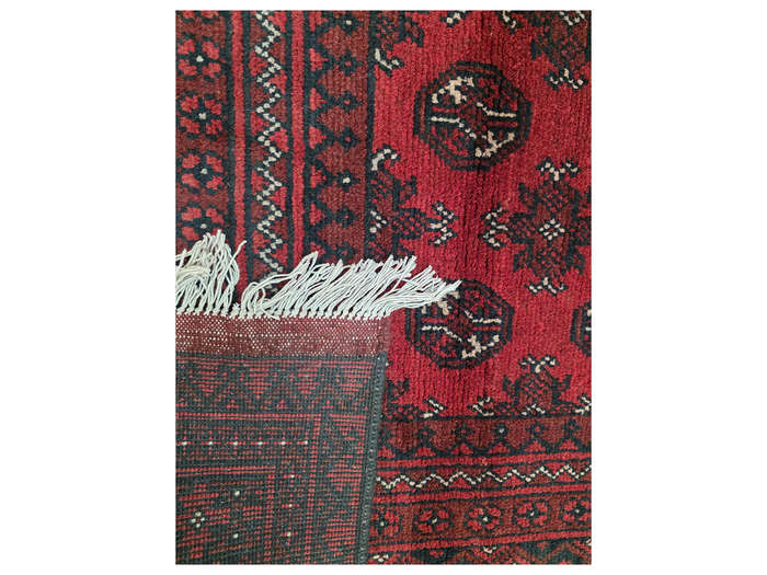Stunning Red Afghan Bukhara Design Carpet 295 x 200 CM