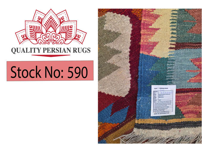 Fine Afghan Hazara Handmade Kilim Rug 294 x 203cm