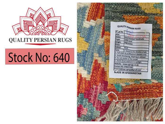 Fine Afghan Handmade Kilim Rug 189 X 139 cm