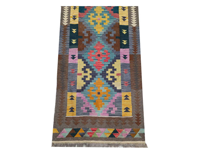 Fine Hazara Handmade Kilim Rug 303 x 88cm