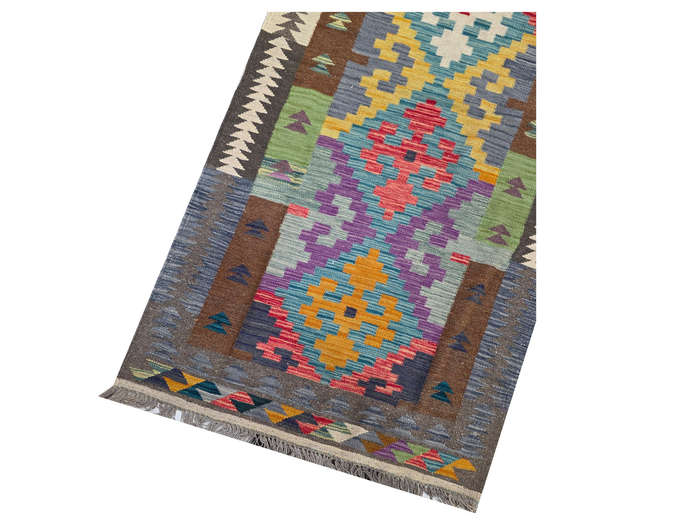 Fine Hazara Handmade Kilim Rug 303 x 88cm