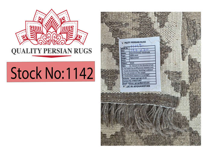Fine Handwoven woolen Natural Kilim 197 x 70 cm