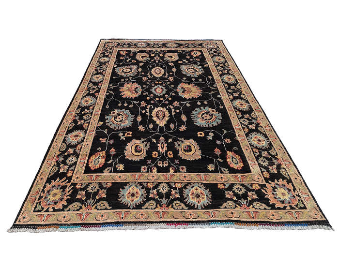 Incredible Afghan Black Choubi Carpet 306 x 202 CM
