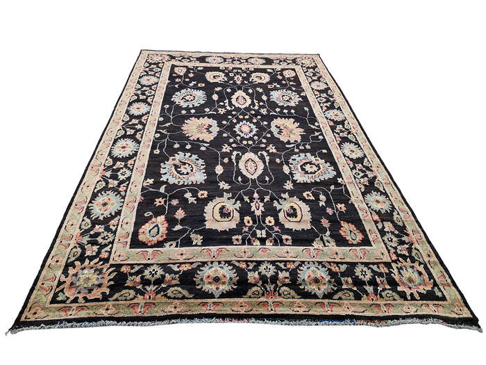 Incredible Afghan Black Choubi Carpet 306 x 202 CM