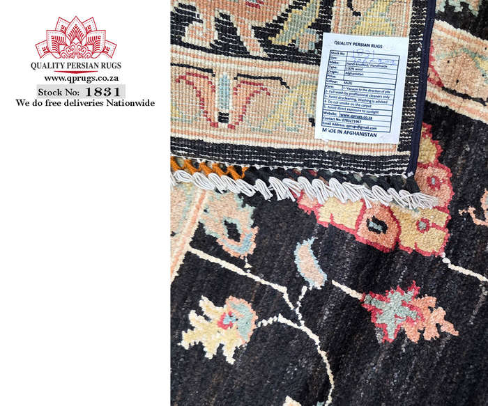 Incredible Afghan Black Choubi Carpet 306 x 202 CM