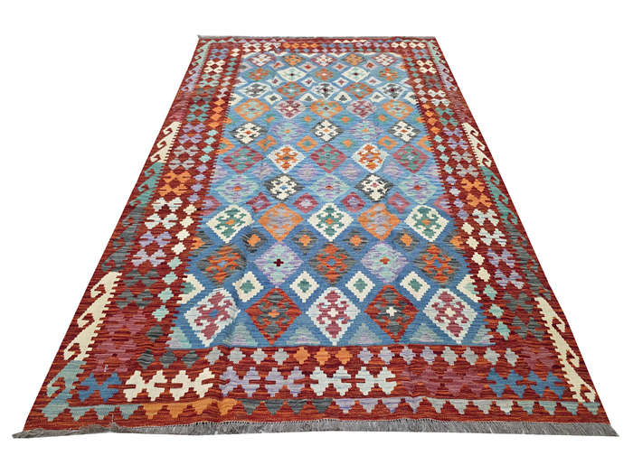 Stunning Handwoven woolen Choubi Kilim Rug 300 x 194cm