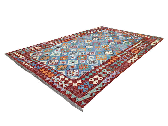 Stunning Handwoven woolen Choubi Kilim Rug 300 x 194cm