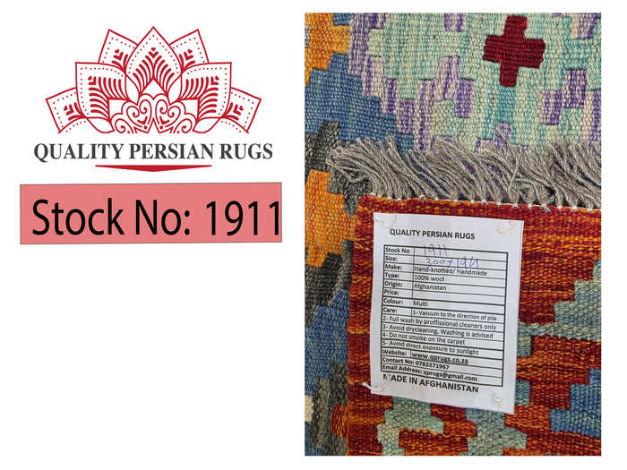 Stunning Handwoven woolen Choubi Kilim Rug 300 x 194cm
