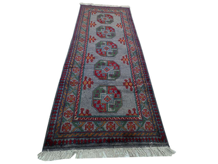 Incredible Hand-knotted Kunduz Carpet 203 x 80 CM