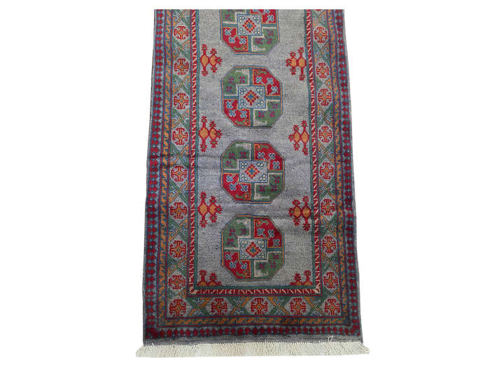 Incredible Hand-knotted Kunduz Carpet 203 x 80 CM