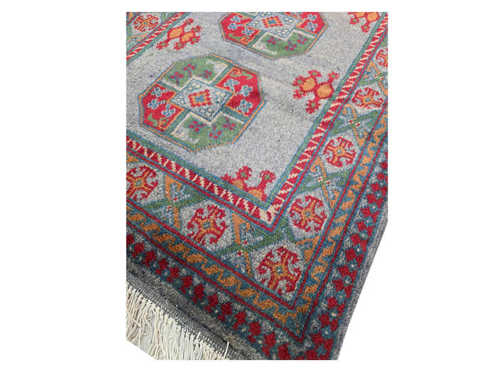 Incredible Hand-knotted Kunduz Carpet 203 x 80 CM